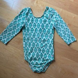 Long Sleeve Floral Scoop Back Leotard